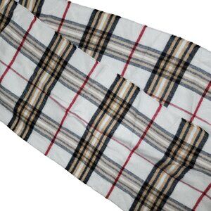 V. Fraas Plaid infinity Scarf Germany-Made soft brown, black, beige stripes